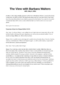 The View with Barbara Walters ABC, May 2, 2001