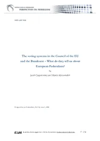 The Voting Systems in the Council of the EU and the Bundesrat – What Do They Tell Us About European Federalism? by Jacek Czaputowicz and Marcin Kleinowski