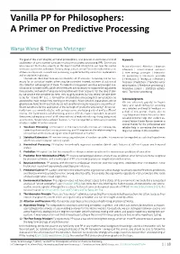 Vanilla PP for Philosophers: a Primer on Predictive Processing