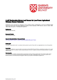 A Uw Backscatter-Morse-Leaf Sensor for Low-Power Agricultural Wireless Sensor Networks