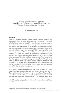 Abstract Jude the Obscure Is Not Only Thomas Hardy's Last but Probably