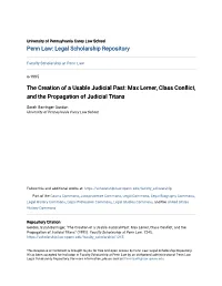 Max Lerner, Class Conflict, and the Propagation of Judicial Titans