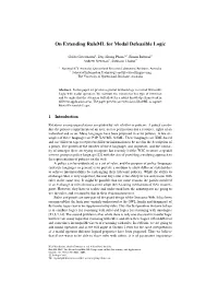 On Extending Ruleml for Modal Defeasible Logic