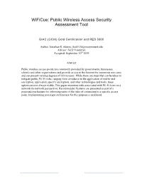 Public Wireless Access Security Assessment Tool