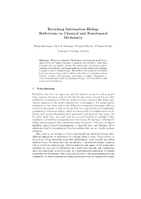 Revisiting Information Hiding: Reﬂections on Classical and Nonclassical Modularity