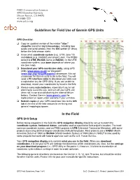 Some Guidelines for Effective Field-Use of the GPS Unit