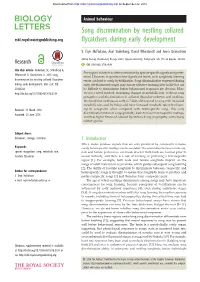 Song Discrimination by Nestling Collared Flycatchers During Early