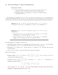 2.2 Kernel and Range of a Linear Transformation
