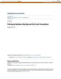 Big Data and the Fourth Amendment