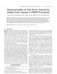 Characterization of Soft Errors Caused by Single Event Upsets in CMOS Processes