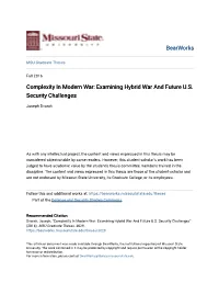 Complexity in Modern War: Examining Hybrid War and Future U.S
