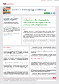 Evaluation of the Efficacy of the Utilization of the Imipramine For