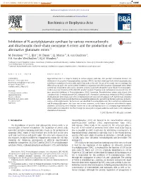 Inhibition of N-Acetylglutamate Synthase by Various Monocarboxylic and Dicarboxylic Short-Chain Coenzyme a Esters and the Production of Alternative Glutamate Esters☆