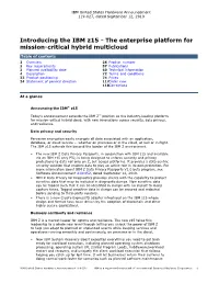 Introducing the IBM Z15 - the Enterprise Platform for Mission-Critical Hybrid Multicloud