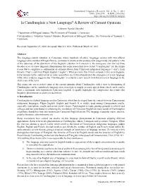 Is Camfranglais a New Language? a Review of Current Opinions