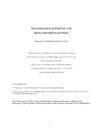 Transposable Elements and Host Genome Evolution