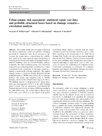 Urban Seismic Risk Assessment: Statistical Repair Cost Data and Probable Structural Losses Based on Damage Scenario— Correlation Analysis