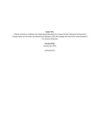 A Phase 2A Study to Evaluate the Kappa Opioid Receptor As a Target