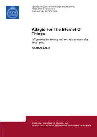 Adagio for the Internet of Things Iot Penetration Testing and Security Analysis of a Smart Plug