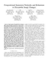 Compositional Generative Networks and Robustness to Perceptible Image Changes