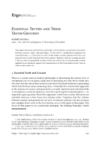 Essential Truths and Their Truth-Grounds