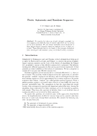 Finite Automata and Random Sequence