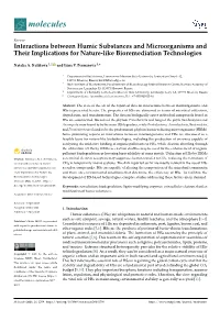 Interactions Between Humic Substances and Microorganisms and Their Implications for Nature-Like Bioremediation Technologies