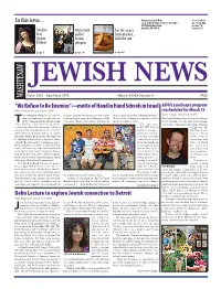 Jews: Politics, Race, Nently Because, As Corwin Berman Explains, It Last Month, Was Cancelled Due to Inclement Many Are Trying to Revitalize It