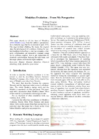 Modelica Evolution – from My Perspective