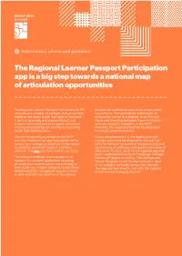 The Regional Learner Passport Participation App Is a Big Step Towards a National Map of Articulation Opportunities