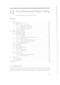 1 2 Two-Dimensional Shape Coding