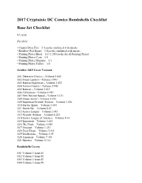 2017 Cryptozoic DC Comics Bombshells Checklist Base Set Checklist