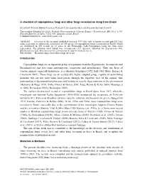 A Checklist of Coprophilous Fungi and Other Fungi Recorded on Dung from Brazil Introduction Coprophilous Fungi Are an Important