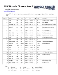 AHSP Binocular Observing Award