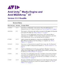 Avid Unity Media Engine and Avid Mediarray XT V5.5.1 Readme
