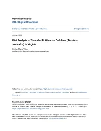 Diet Analysis of Stranded Bottlenose Dolphins (&lt;I&gt;Tursiops Truncatus&lt;/I