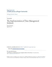The Implementation of Time Management Solution