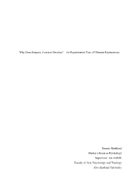 Why Does Inequity Aversion Develop? – an Experimental Test of Ultimate Explanations