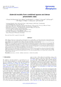 Asteroid Models from Combined Sparse and Dense Photometric Data