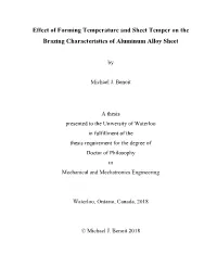 Effect of Forming Temperature and Sheet Temper on the Brazing Characteristics of Aluminum Alloy Sheet