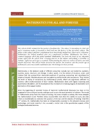 IJR-1, Mathematics for All ... Syed Samsul Alam