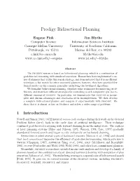 Prodigy Bidirectional Planning