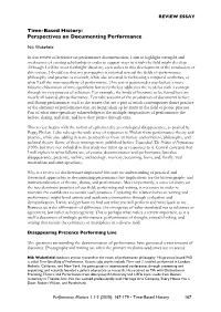 Time-Based History: Perspectives on Documenting Performance