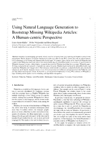 Using Natural Language Generation to Bootstrap Missing Wikipedia Articles