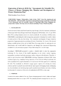 Assessments for Scientific Pre- Closure of Deonar Dumping Site, Mumbai and Development of Project Monitoring Plan”