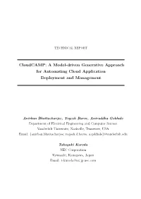 Cloudcamp: a Model-Driven Generative Approach for Automating Cloud Application Deployment and Management