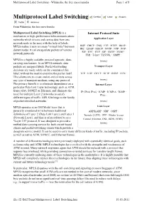 Multiprotocol Label Switching Oneriot Yahoo Amazon Twitter Del.Icio.Us from Wikipedia, the Free Encyclopedia