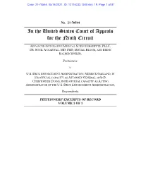 PETITIONERS' EXCERPTS of RECORD VOLUME 1 of 1 Case: 21-70544, 05/14/2021, ID: 12114233, Dktentry: 19, Page 2 of 87