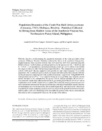 Population Dynamics of the Comb Pen Shell Atrina Pectinata