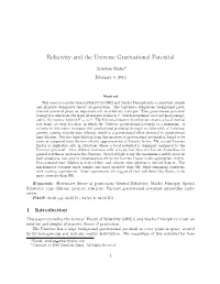 Relativity and the Universe Gravitational Potential
